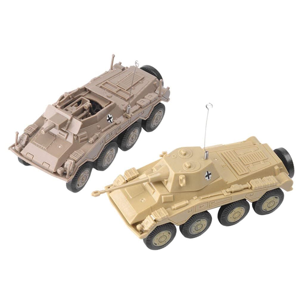 AMLESO 2pcs 4D Model Simulation 1/72 Scale Tank Vehicle Play Collectibles