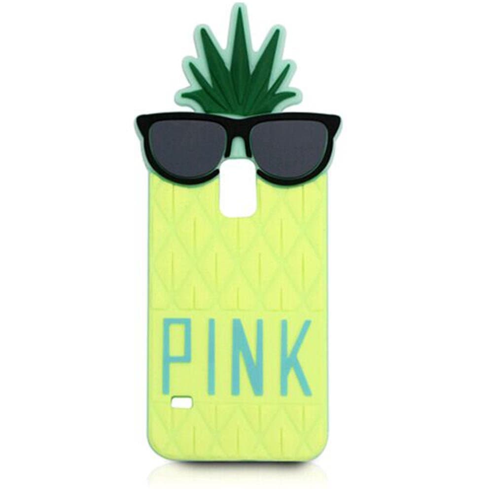 Samsung Galaxy S5 i9600 Cases, 3D Cute Fruit Pineapple soft silicone case Soft Silicone Mobile Phone Back Case Covers For Samsung galaxy S5 i9600 (Glasses Yellow)