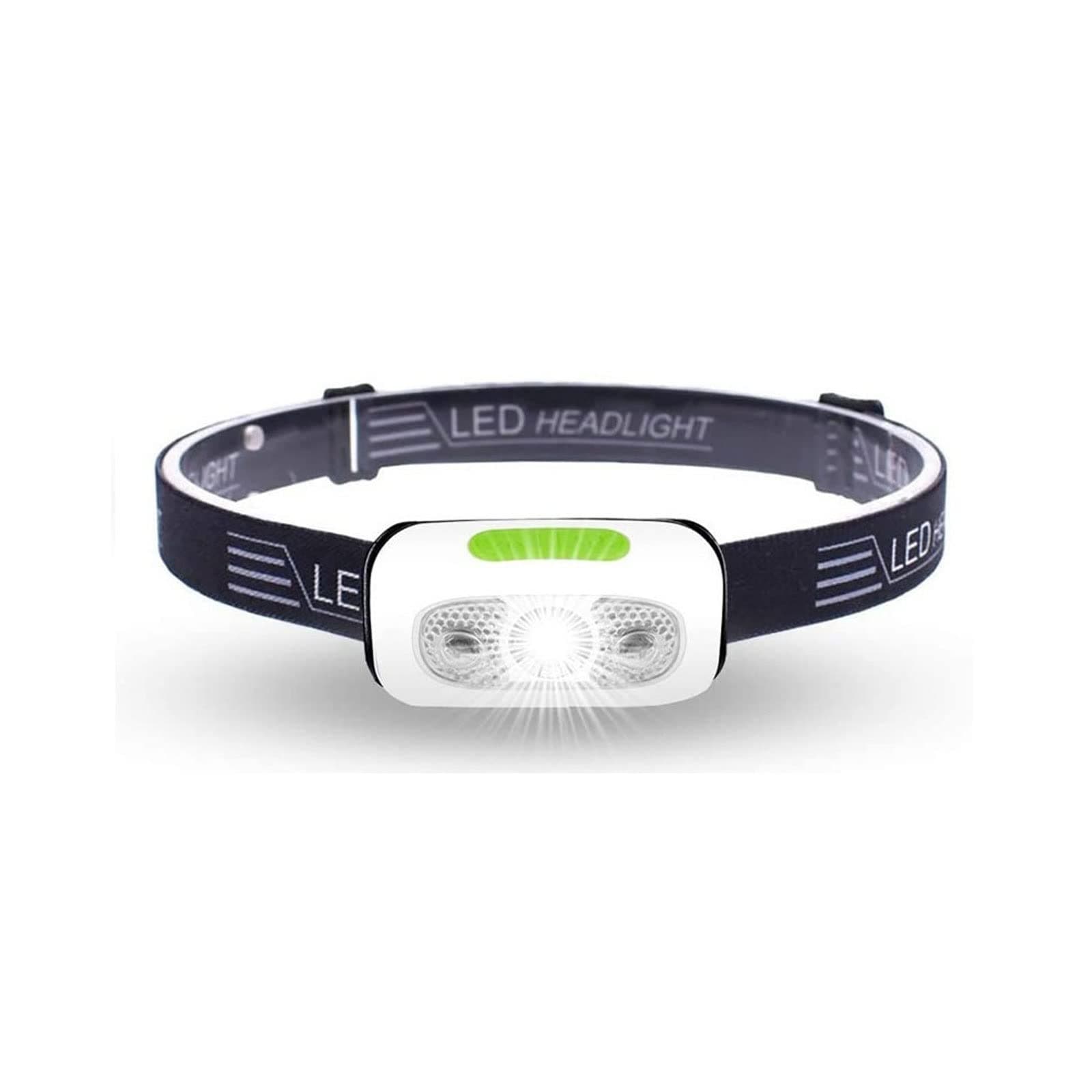 Headlight 500 التجمع USB إعادة الشحن المصابيح الأمامية استشعار الحركة مشرق قاد تشغيل الصيد كشافات المصباح للماء(White)