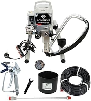 - Painter Spray Gun (LABEL) Rongpeng Airless Corded Electric Paint Sprayer for Commercial Use R-450, White