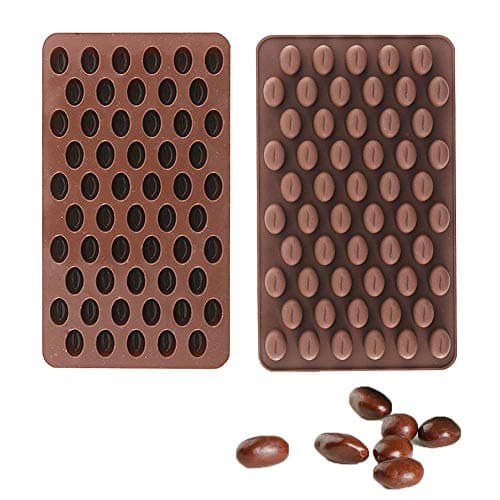 2 Pieces 55 Cavity Mini Coffee Beans Chocolate Mold,Baking Mold,Cake Decorating