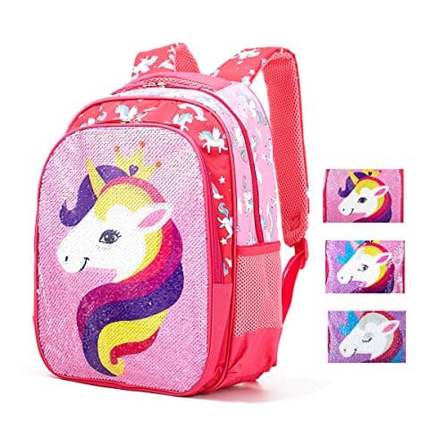 Magic Reversible Sequin School Bag, Lightweight Pre-School Backpack for for Kindergarten or Elementary