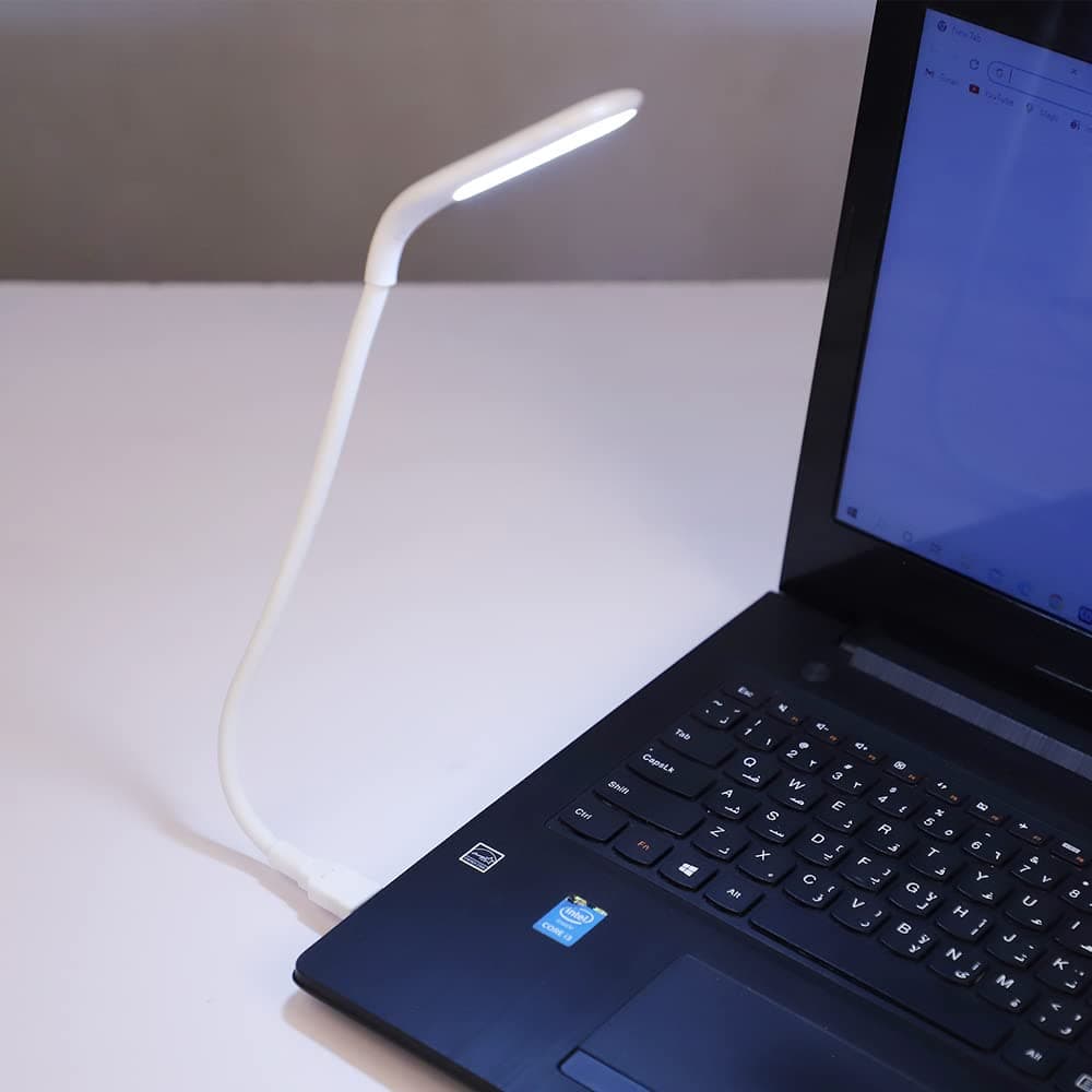 Dimmable USB LED Reading Lamp with Flat Head, Adjustable Brightness, and Touch Switch for Laptops, Desktops, and Books