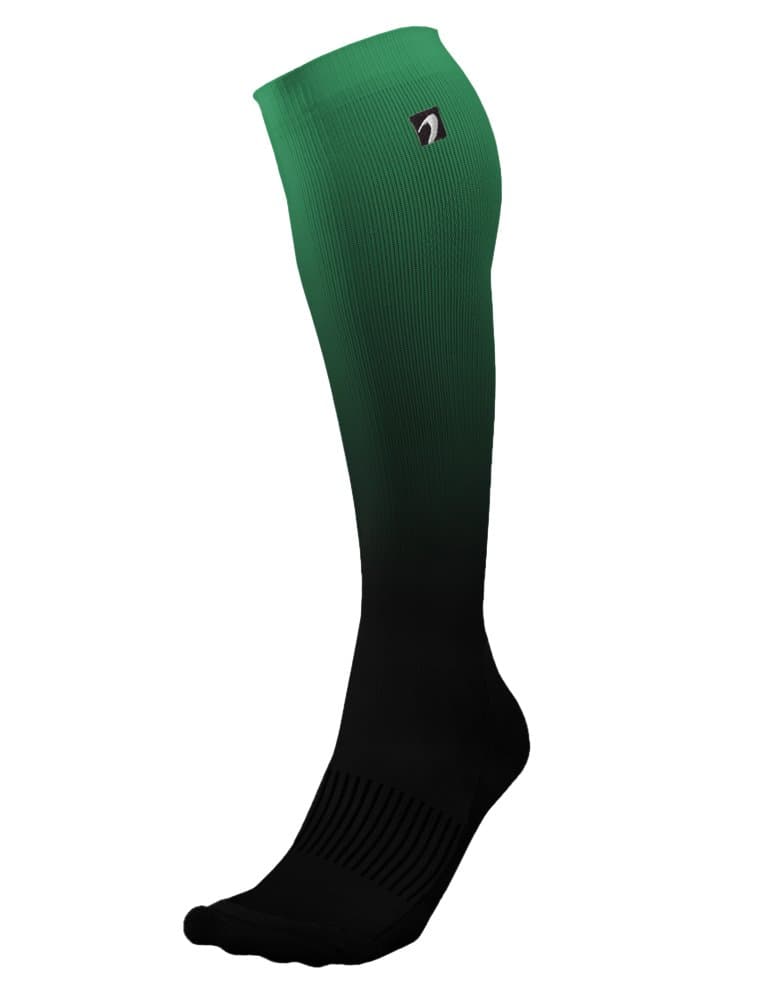 Designer Compression Socks Graduated for Performance and Recovery by Acel (Ombre Green, M)