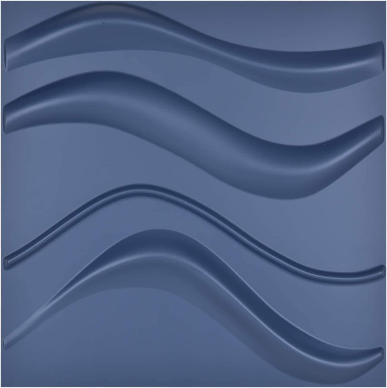 Navy Blue 3D Wall Panel PVC Slim Wave Covers 32 Sqft, for Interior Wall Decor in Living Room,Bedroom,Lobby,Office,Shopping Mall