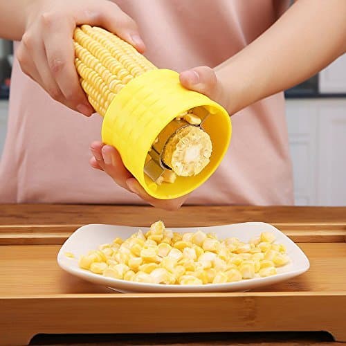 Corn Stripper, EverPlus Corn Cob Cutter Corn Peeler Cob Remover Corn Shucker Kitchen Cooking Tools with Hand Protector … (Circle)