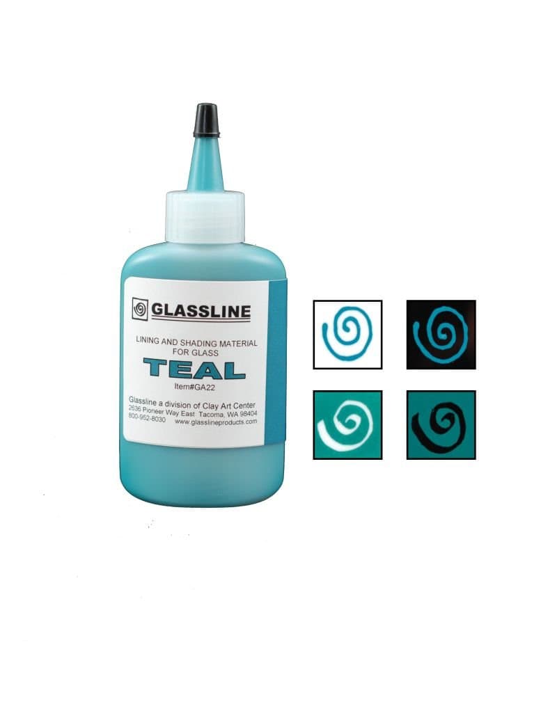 Teal GLASSLINE FUSING PAINT PEN 2 oz Bottle