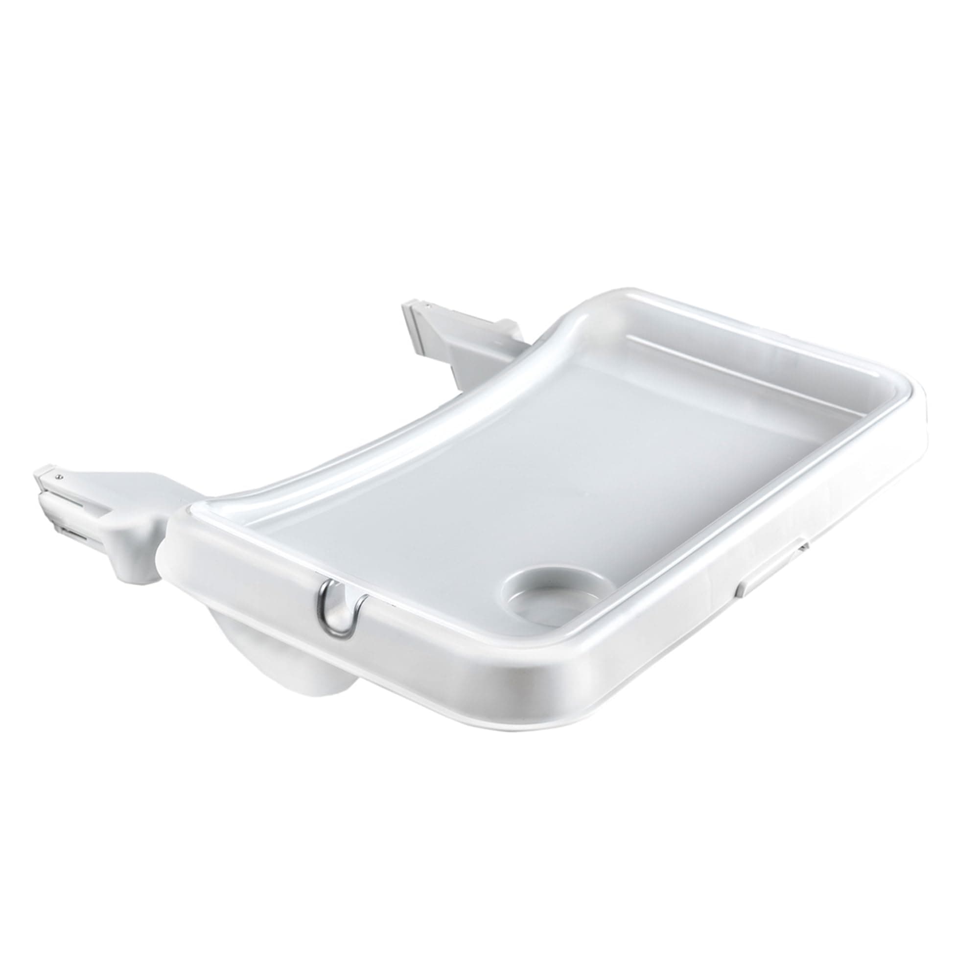 Alpha+ 3 in 1 Tray, White - Large Adjustable Plastic Highchair Tray with Removeable Insert & Seat Reducer, Easy to Clean
