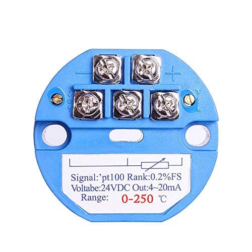 Temperature Sensor Transmitter, 0-250℃ 24V DC 4-20MA RTD PT100 Temperature Sensor SBW for Integrated Thermal Resistance Thermocouple PLC Module