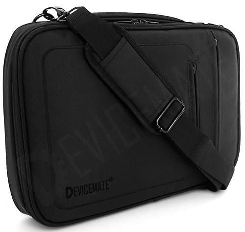 iPad Carrying Case. iPad Bag Designed for iPad iPad Pro 9.7, Similar Size Tablets w/Cases & Covers. Sleek, Stylish, Compact. Carry Handle, Shoulder Strap. [Black] Devicemate® DVM1000