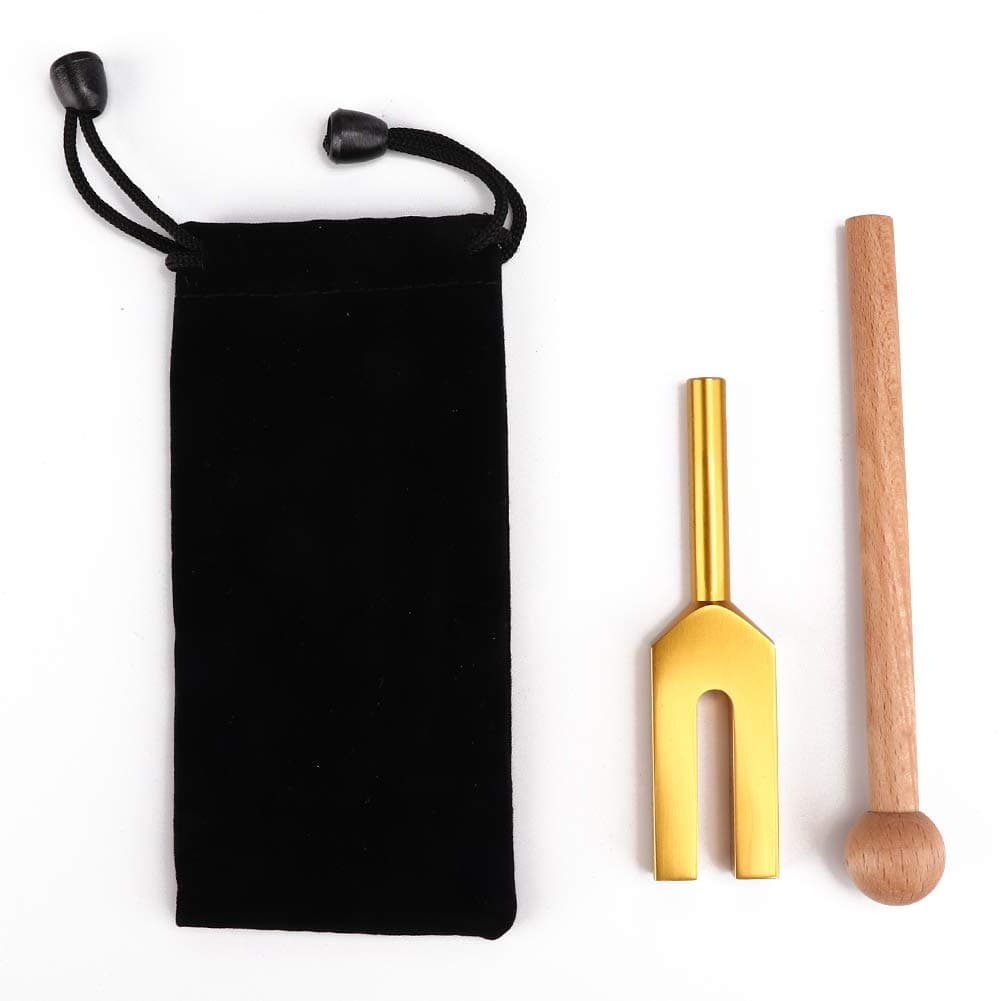 4096hz Tuning Fork,Tuning Fork Meditation Tuning Energy Fork With Hammer and Soft Storage Bag for Healing Musical Instrument,Healing Sound Vibration Therapy Tools