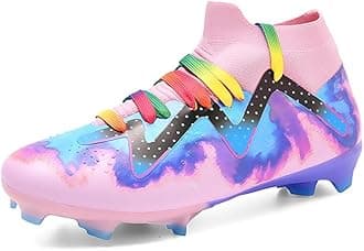 Big Kids Soccer Shoes Unisex Academy Indoor Outdoor Football Turf Durable Rubber Shoes TPU Outsole for Adult Ankle Cleats