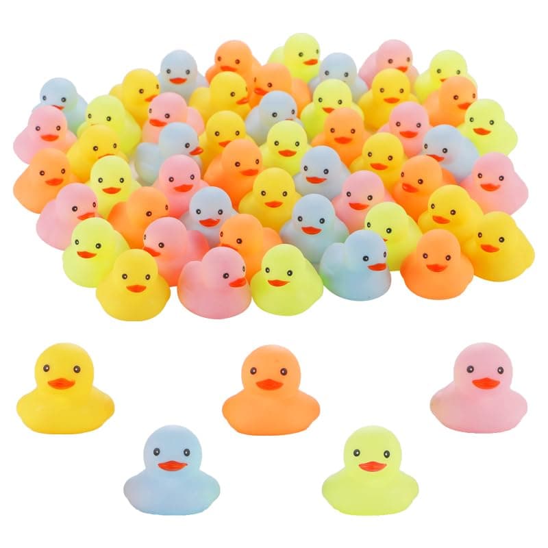 Bath Duck Toys 50 PCS Mini Rubber Ducks Squeak and Float Duckies Baby Shower Toy Party Decoration for Toddlers Boys Girls