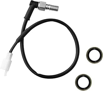 Brake Light Switch for Motorcycle, 10×1.25mm Hydraulic Brake Pressure Switch with Brake Cables, Universal Rear Brake Stop Light Switch for Motorbike Scooter Dirt Bike ATV (Curved)