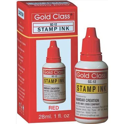 - Gold Class Stamp Pad Ink, 28 ML | Self Ink & Reinking for All Stampads | Office Rubber Stamp Pad Blue 1fl. Oz Reinking Inks for All Stamp Pads - Pack of 1 (Red)