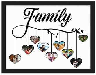 Wood One Pinch Personalized Photo Collage Wall Mount Rectangular Frame for Wedding, Birthday, Anniversary (10x15), Black