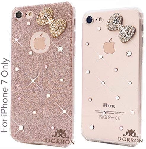 DORRON Back Cover for?Apple iPhone 7 Glitter Bling Bowknot Soft TPU (Rose Gold)