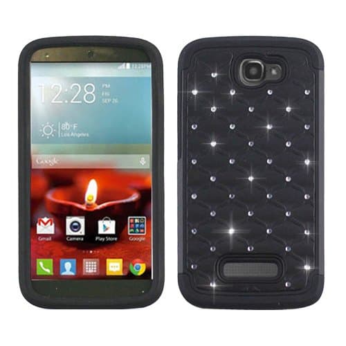 For Alcatel Onetouch Pop Icon Rugged Case Crystal-black-black Silicone Hybrid Cover