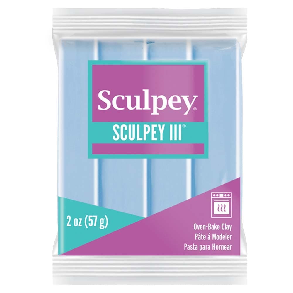 Sculpey III® Polymer Oven-Bake Clay, Sky Blue, Non Toxic, 2 oz. bar, Great for modeling, sculpting, holiday, DIY, mixed media and school projects.Perfect for kids & beginners!