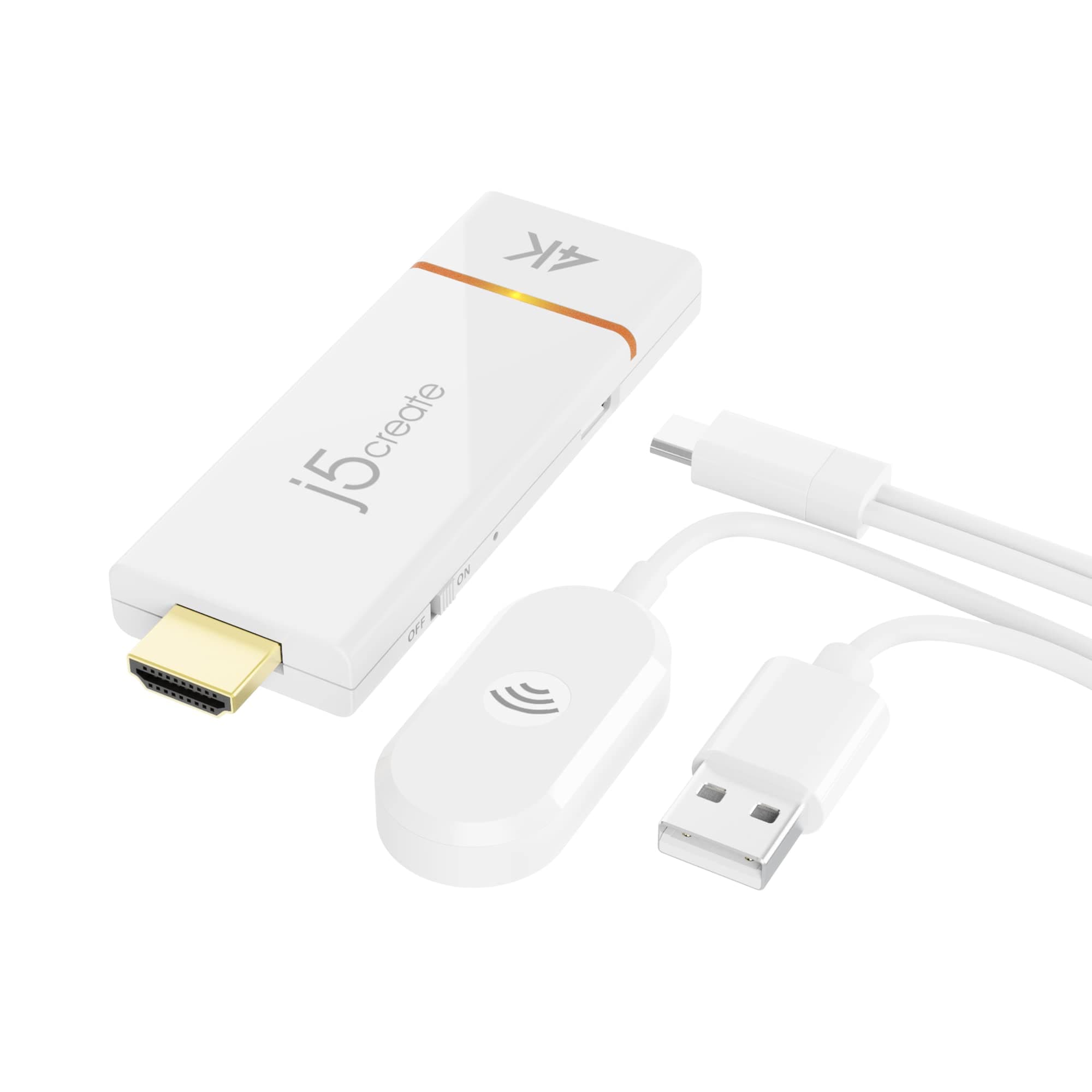 j5create ScreenCast 4K Wireless Adapter Screen Cast from Mobile Phone, Tablet, or Laptop Support for AirPlay, Miracast & Chromecast Mirror Extend for Windows & macOS Wireless Screen Display (JVAW76)