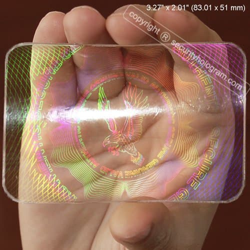 25 ID Cards Security Hologram Overlay Stickers with Micro Secure Technology SHID-11 "Eagle in the Center"