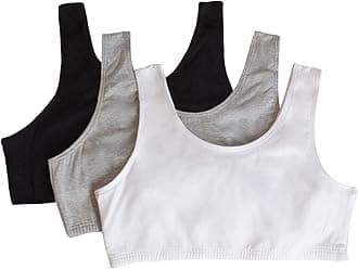 Fruit of the Loom Girls' 4-Pack Cotton Built-up Stretch Sports Bra