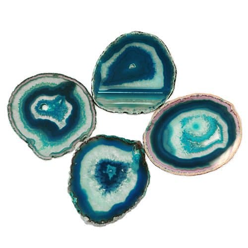 Eastmagic Teal Agate Coasters (Set of 4)