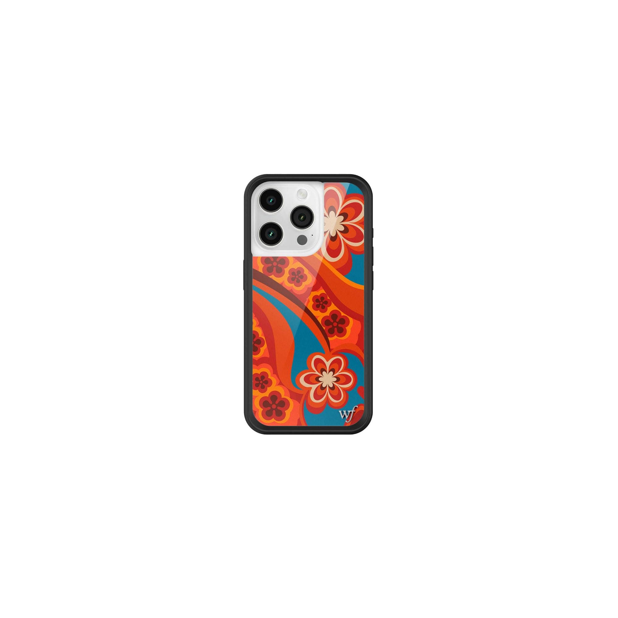 Wildflower Cases - Rickey Thompson Case, Compatible with Apple iPhone 15 Pro | Collab, Red, Floral, Trendy, Blue - Protective Black Bumper, 4ft Drop Test Certified, Women Owned Small Business