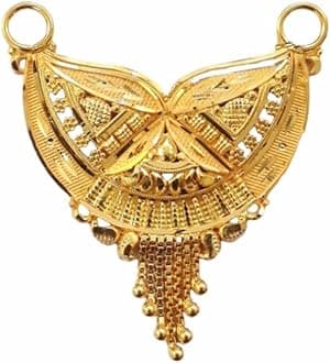 22K/18K Real Certified Fine Yellow Gold Gorgeous Mangalsutra Pendant