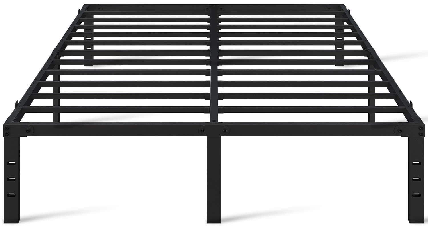 Yaheetech 14 Inch Tall Metal Bed Frame Queen Platform Bed Frame with Storage Space,Sturdy Slat Support,Easy Assembly,No Box Spring Needed,Black