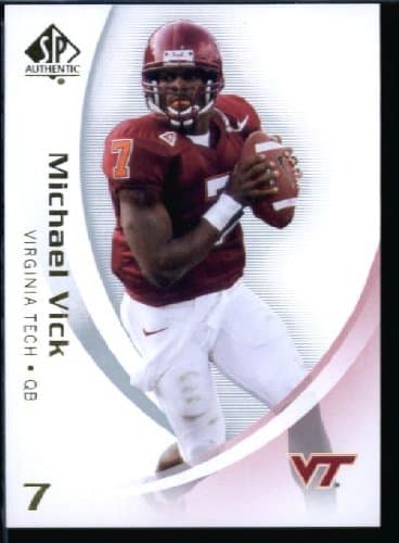 2010 Upper Deck SP Authentic NCAA Football Card # 63 Michael Vick - Hokies (Philadelphia Eagles) NFL Football Trading Card in Protective Screwdown Case!