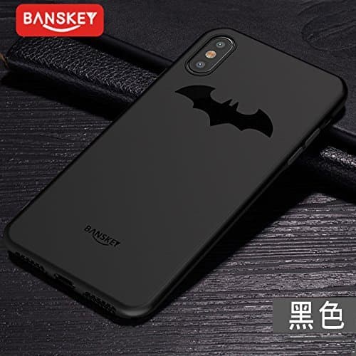 Banskey Batman Soft TPU cases for iphone 5/5s ; 5c ; 6/6s ; 6PLUS ; & iphone 7 (iPHONE X, BLACK)