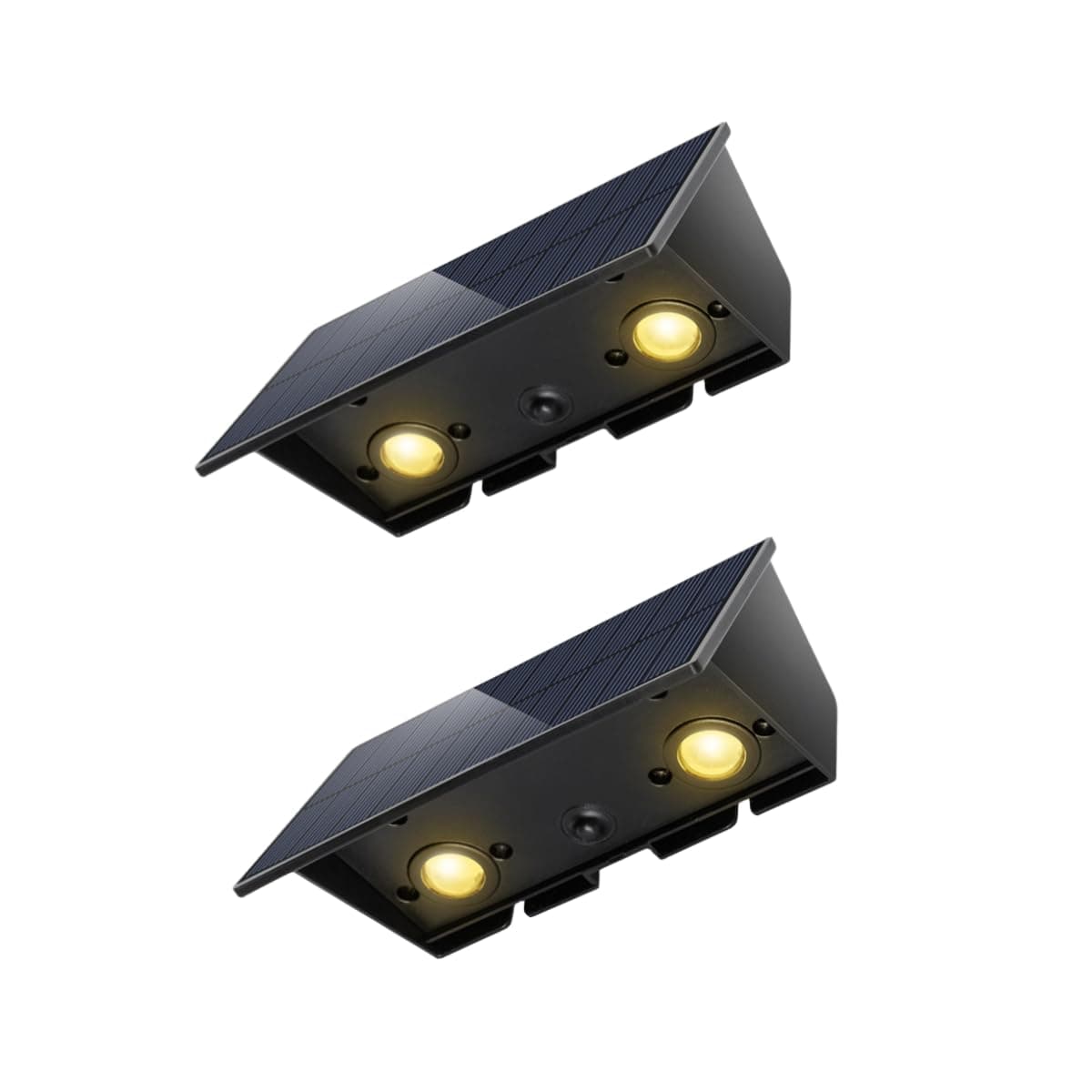 8 LEDs Solar Outdoor Lights Steps Decorative, Solar Deck Lights Waterproof Outside Lamps for Fence Post Yard Garden Wall Walkway, Auto On & Off, Warm White 3000K, 4 Pack