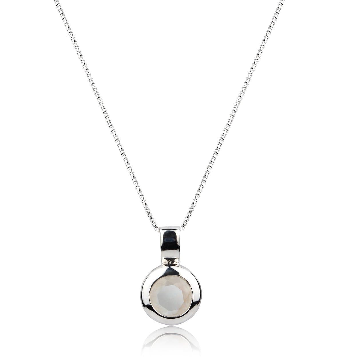 Elegant Gemstone Bezel Set Pendant Necklace