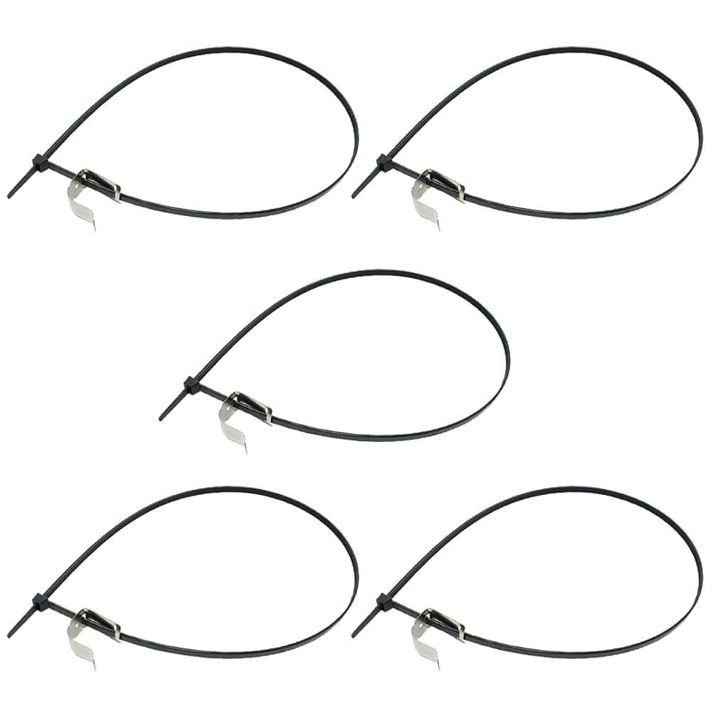 F.D Supply CO. Fire Extinguisher Replacement Hose Clip and Strap with Instruction Decal - Fits Amerex, Ansul, Badger, General, Kidde, First Alert – Fits Fire Extinguishers Up to 20 Lbs (5)