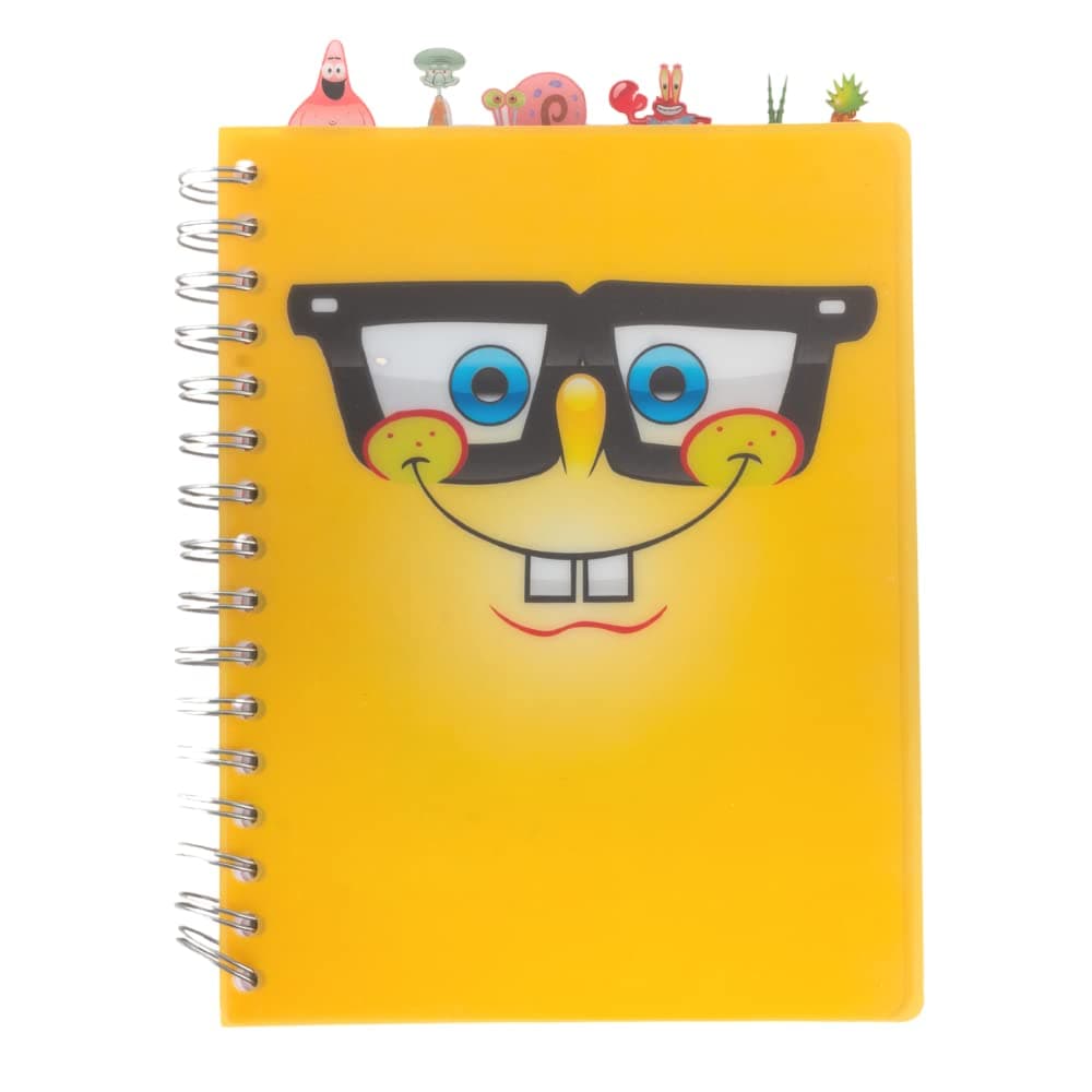 Innovative Designs Nickelodeon Spongebob Squarepants Tab Journal Notebook, Spiral Bound, 144 Lined Pages, 8 x 7 inches