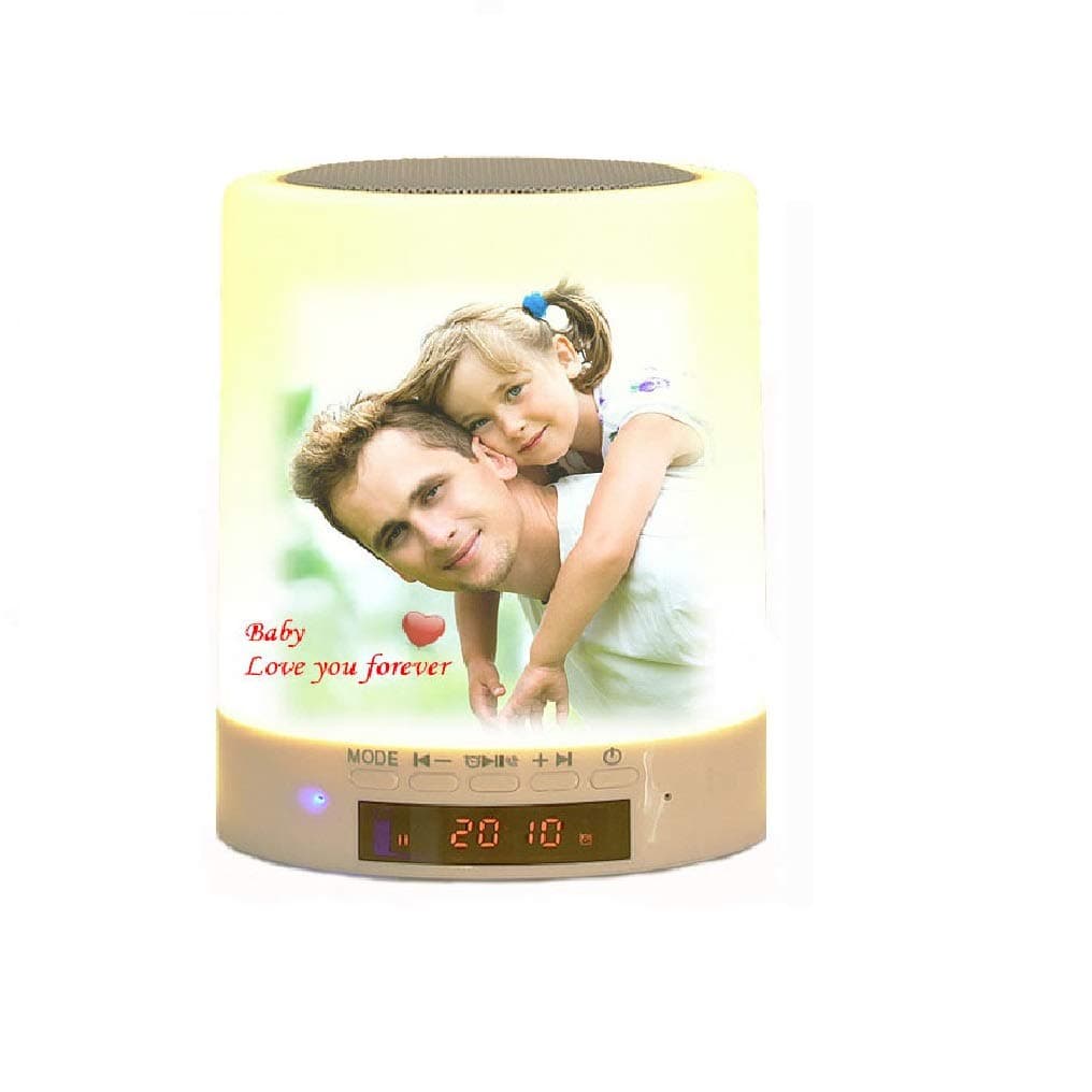 Personalised Bluetooth Speaker Night Light Full Color Photo Custom Dimmable Colorful Bedside Table Lamp Music Player Gift