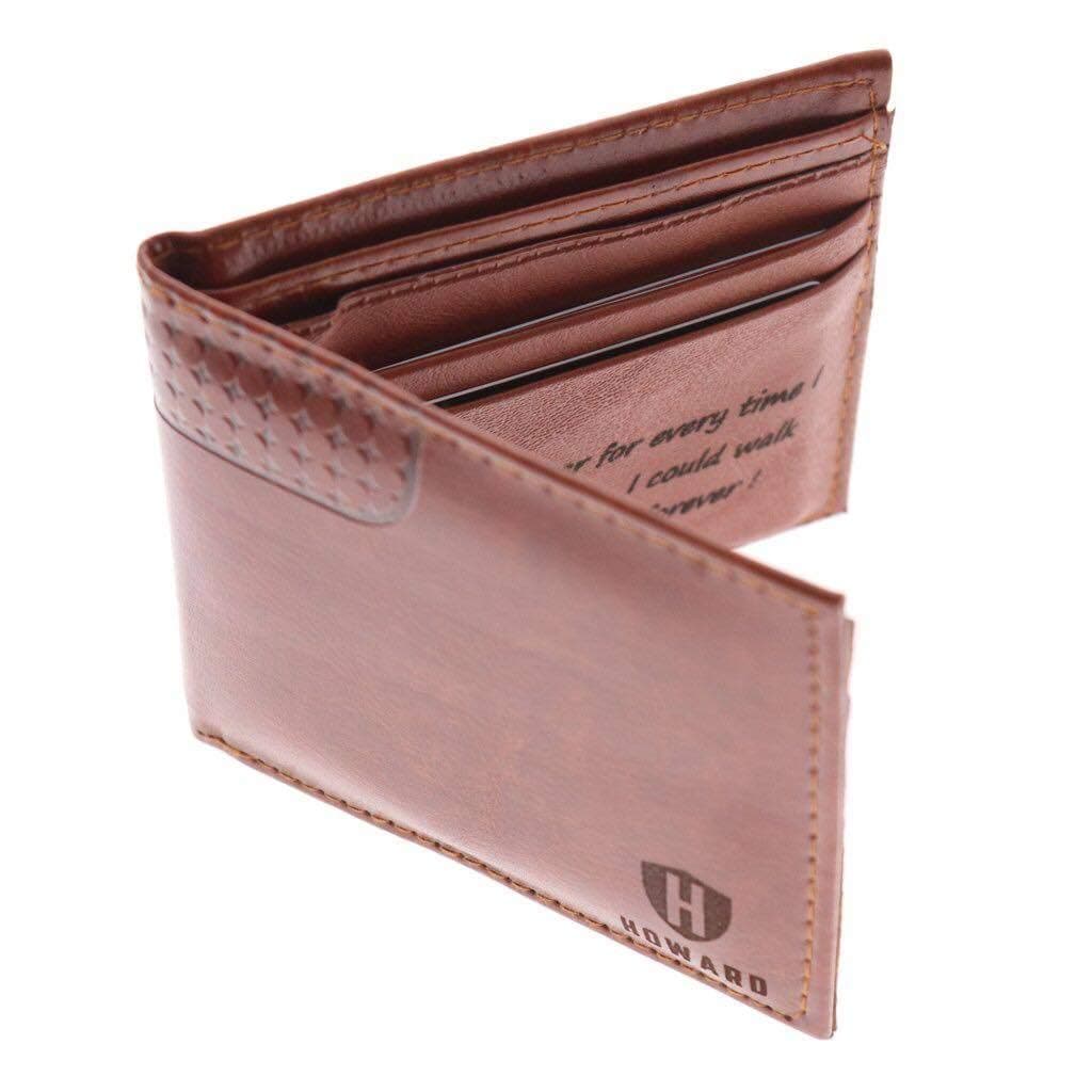 Personalized Wallets for Men, Hand Made Vegan Leather, Bifold Custom Wallet Engraved with Name, Initials, and Dedication Text Perfect Gift for Husband Son Grandson Boyfriend