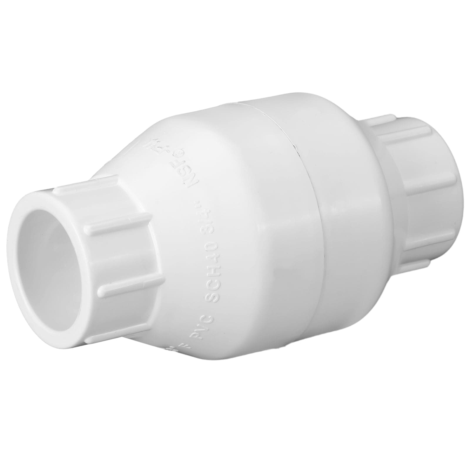 1 Pcs 3/4 Inch PVC Inline Check Valve Solvent Connections White Plastic Backflow Preventer Pipe Fittings Check Socket Schedule