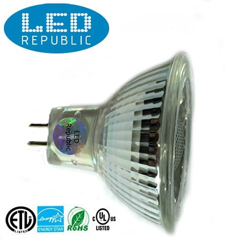 2-Pack LED Republic MR16 5W=50W Dimmable Warm White 3000K 12V LED Bulb 2nd Generation GU5.3 LED