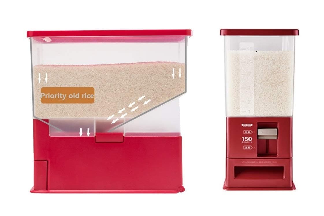 Rice Dispenser 26.5 lb Capacity Rice Container Cereal Bean Storage Bin Kitchen Organizer Flour Storage Sealed Box