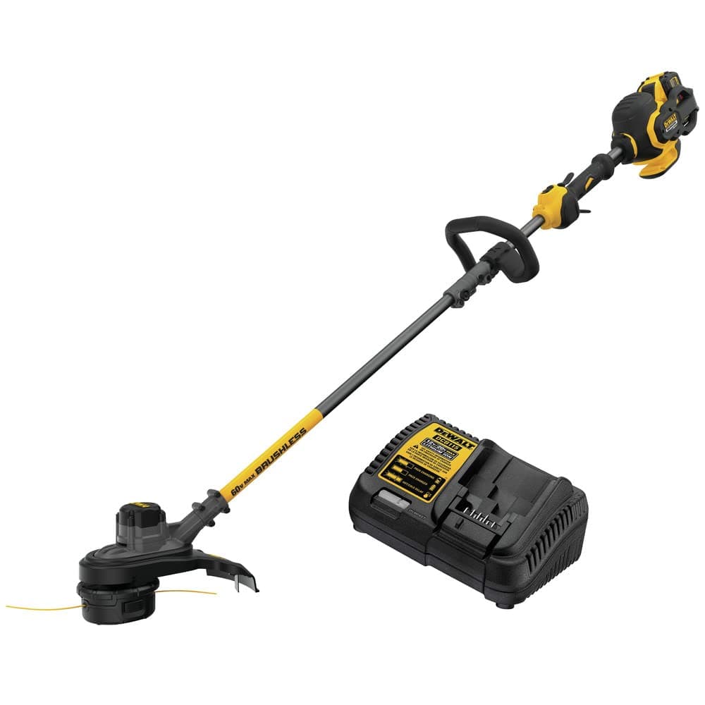 DEWALT FLEXVOLT 60V MAX* String Trimmer, Brushless, Two Speed, 15-Inch, 3-Ah Battery (DCST970X1)