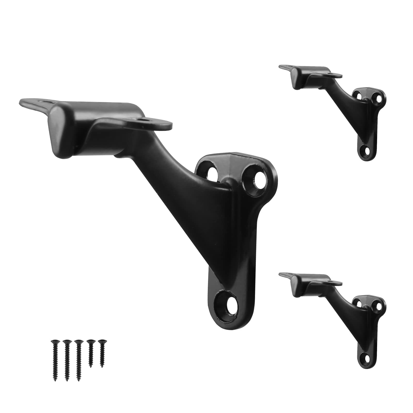 HOME MASTER HARDWARE Handrail Stair Brackets 3" Heavy Duty Support Hardware for Stairways, Home or Office Staircase Hand Rail Bracket with Screws, Oil Rubbed Bronze Finish 3 Pack