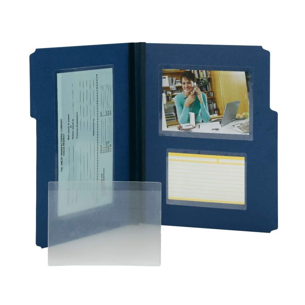 Smead Self-Adhesive Poly Pocket, Index Card Size, Clear, 100 per Box (68153)