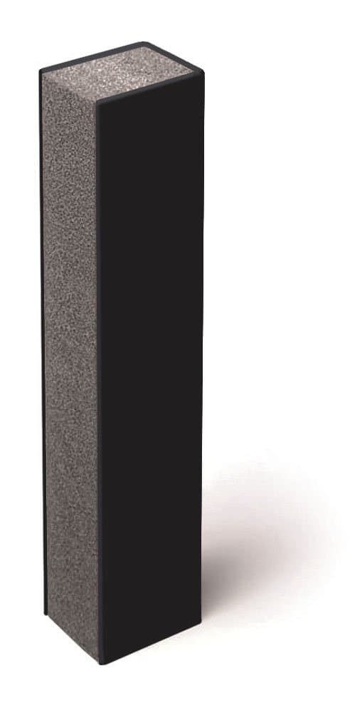 3 1/4 inch (85 mm), 3-Sided, Black Quietjoint Acoustic Partition Closure, 10 Foot (3 m) Length