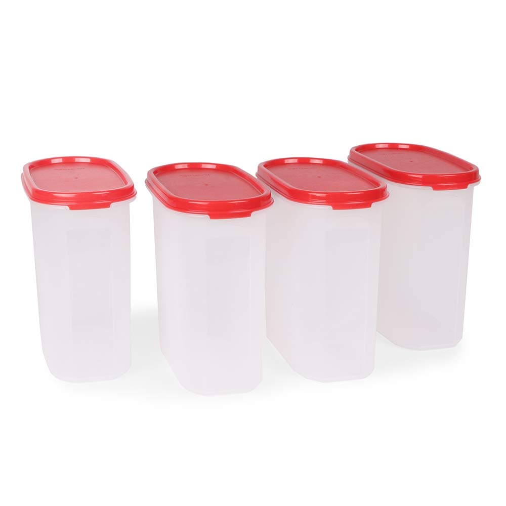 Plastic Storage Container- 1.7 liters, 4 pieces, Multicolor