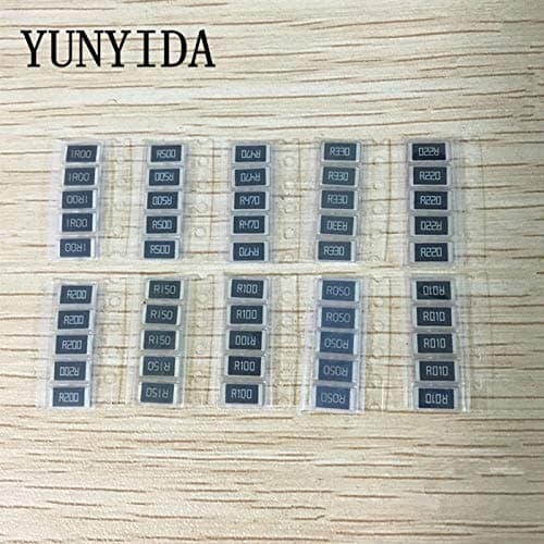 AFCN 50PCS 1% 2512 SMD Resistor Samples kit,10 valueX5pcs=50pcs 1R00 R500 R470 R330 R220 R200 R150 R100 R050 R010