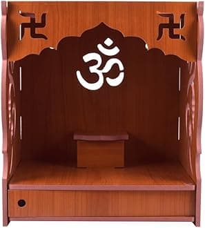 MDF Wooden Door Mandir for Worship | Compact Temple for Home & Festive Decor (525)