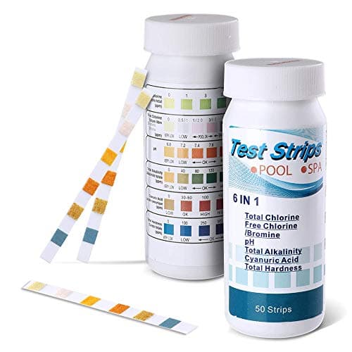 Yueeng Pool Test Strips, 6-in-1 Aquarium Test Strips, 50 Count Spa PH Test Strips for Hot Tubs(1 Pack)