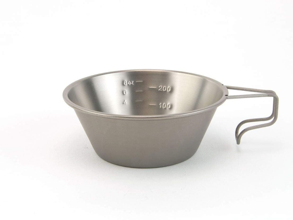 E-104 Titanium Backpackers Cup, Silver, D 4. 8" H 1. 75" 10. 9 fl. oz.